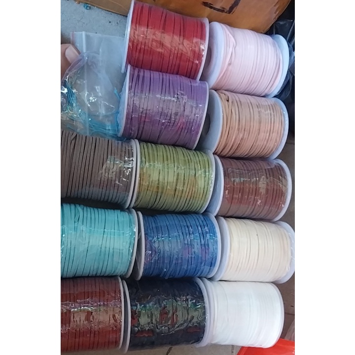 1 cuộn dây da lộn 2mm , dây da nhung, dây nhung làm vòng, dây đan vòng tay, vòng cổ