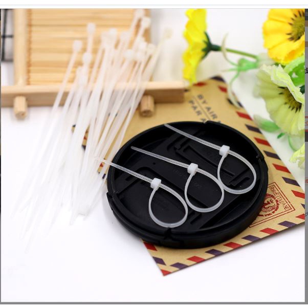 50-100 Dây rút, dây thít nhựa lạt rút nhựa đen trắng 8cm, 10cm, 12cm, 18cm, 20cm
