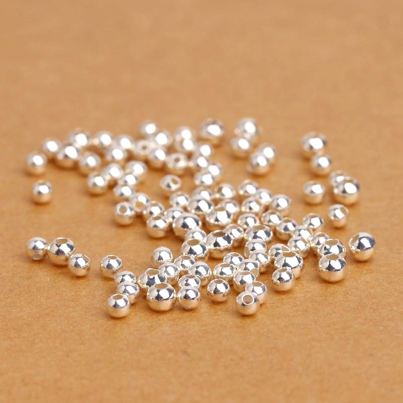 bi bạc 925 làm vòng size 4mm lỗ nhỏ 1.2mm & lỗ lớn 1.8mm