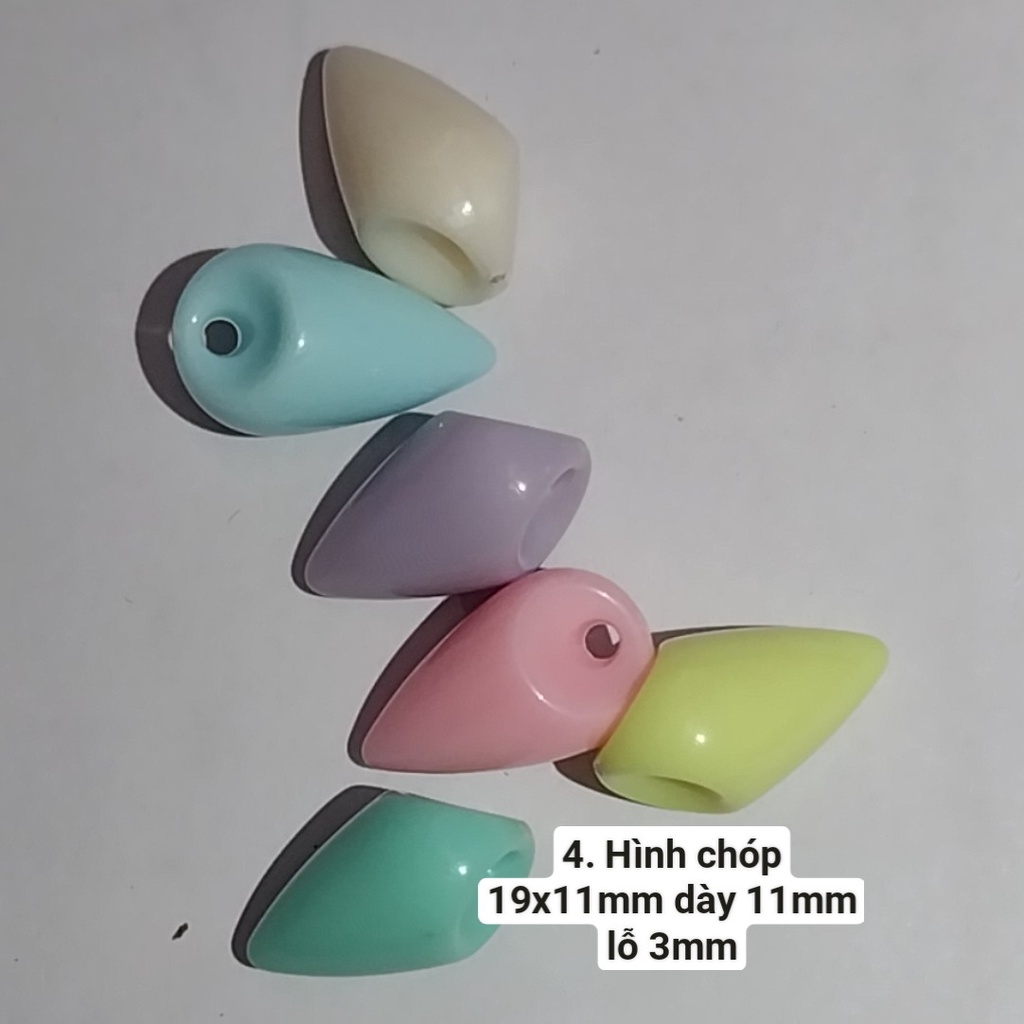 10g hạt nhựa các loại  có lỗ xỏ dùng trang trí handmade