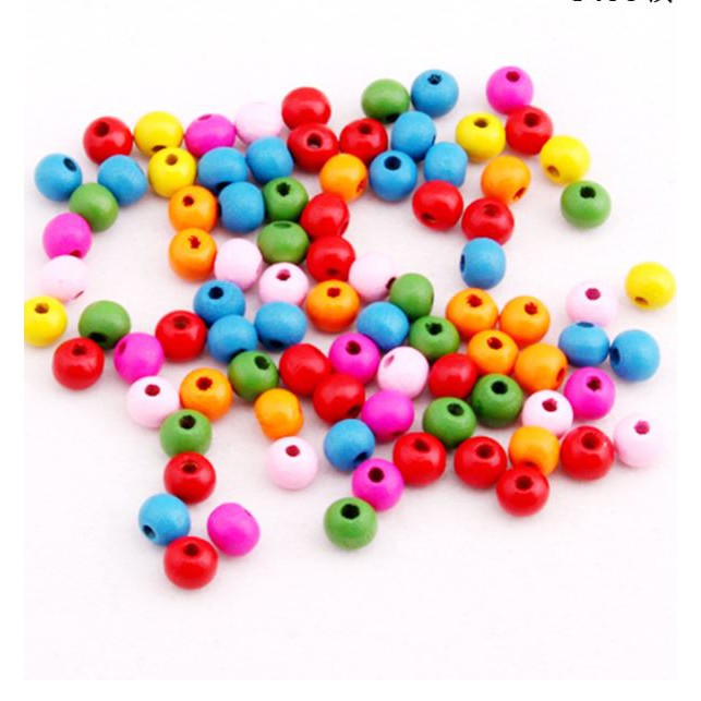 Hạt gỗ tự nhiên đủ màu đủ size 4mm-5mm-6mm-8mm-10mm-12mm-14mm-16mm-18mm-20mm-25mm-30mm/ gói 100gam