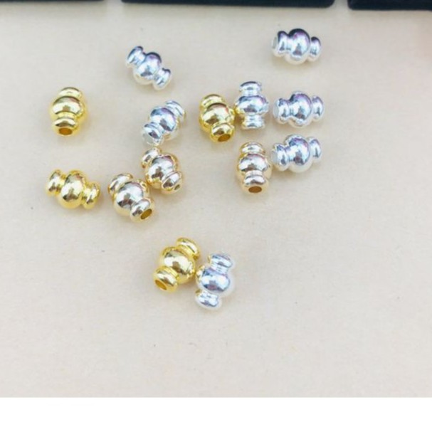 set 2 hạt trang trí dùng xỏ vòng chất liệu đồng 6x8mm