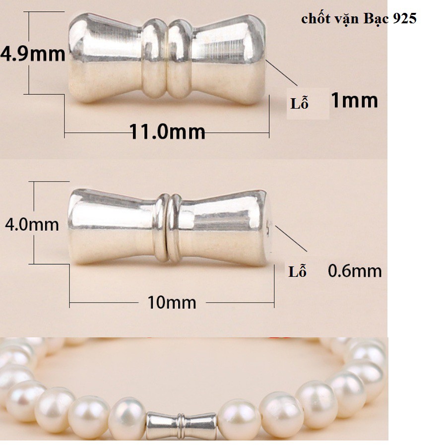 chốt vặn bạc 925 làm vòng hạt