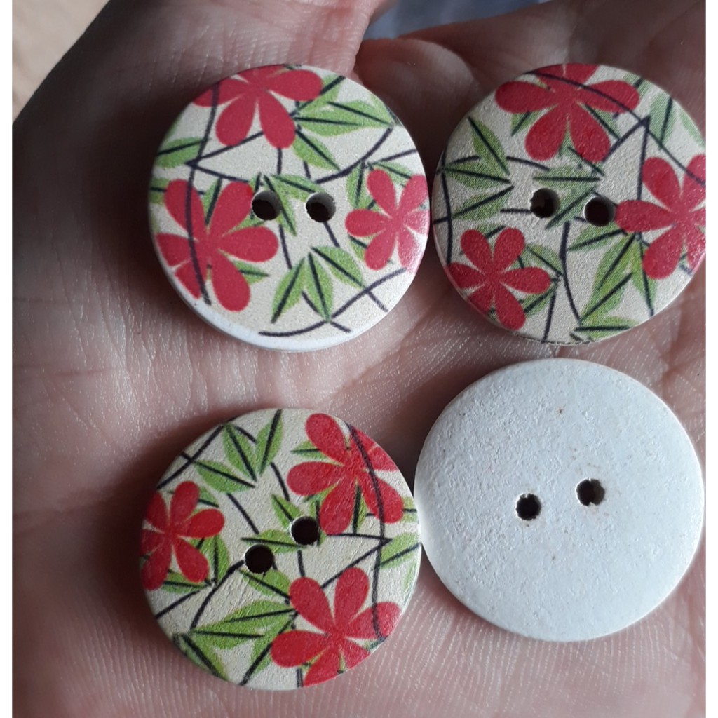 5 Hạt nút gỗ, cúc gỗ nhiều mẫu (#P124-94-T04)