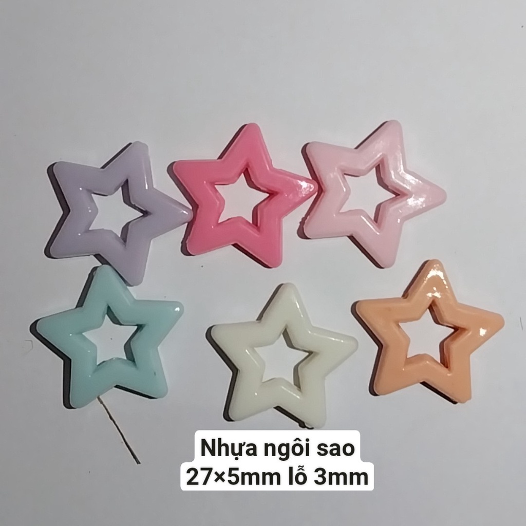 10g hạt nhựa các loại  có lỗ xỏ dùng trang trí handmade
