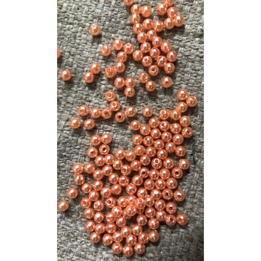 10-50 gam hạt châu 4mm, hạt cườm,hạt bẹt nhựa nhiều màu có lỗ