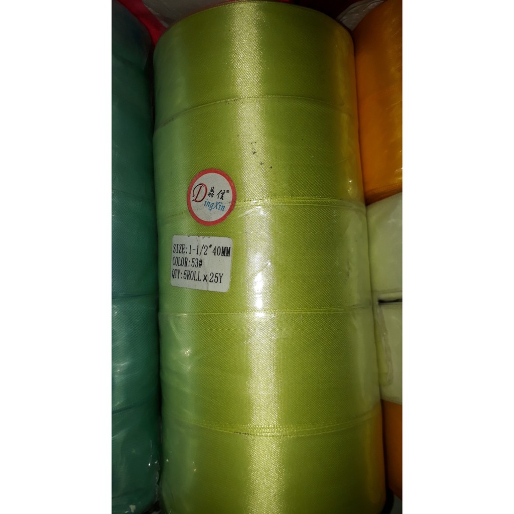 cuộn 25yds (22met) dây satin , dây ruy băng , dây lụa to bản 10-40mm