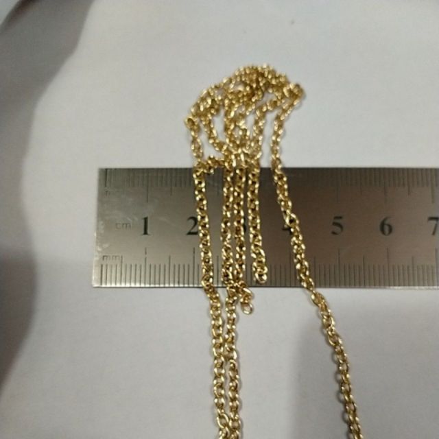 5 đọan xích dài 28cm sợi to 2mm màu vàng-XD10