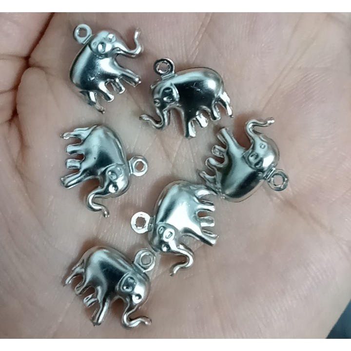 1 mặt dây chuyền inox không rỉ hình con voi 14x15mm