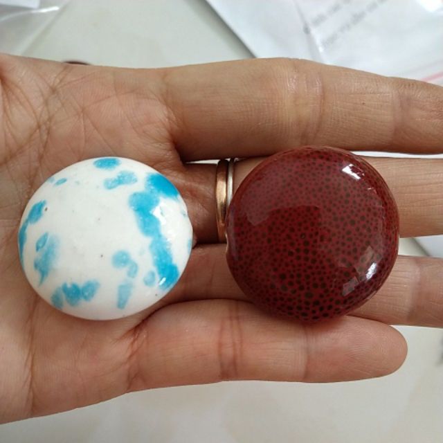 2viên đá gốm tròn dẹp 30mm