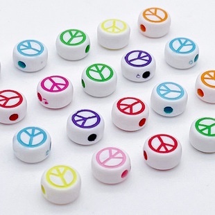 10-70 Hạt nhựa in hình cây biểu tượng hòa bình size 4x7mm cò lỗ xỏ làm vòng tay, vòng cổ (loại đẹp)