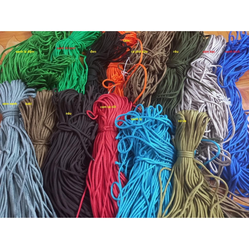 Bó 30yds dây paracord đan vòng,dây cứu hộ 4ly 7lõi-update 2
