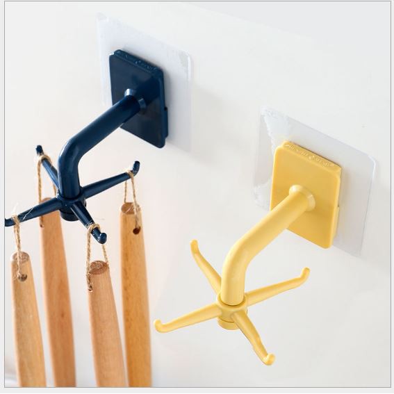 Móc treo đồ nhà bếp đa năng có thể xoay 360 độ không cần đục lỗ (p175-68)