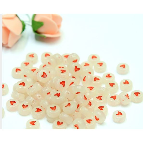 5-25gam Hạt Chữ Cái tròn dạ quang 7mm