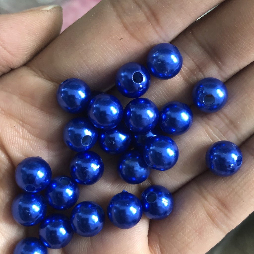 10-50 gam hạt châu 8mm, hạt cườm,hạt bẹt nhựa nhiều màu có lỗ làm vòng tay, vòng cổ, trang trí quần áo