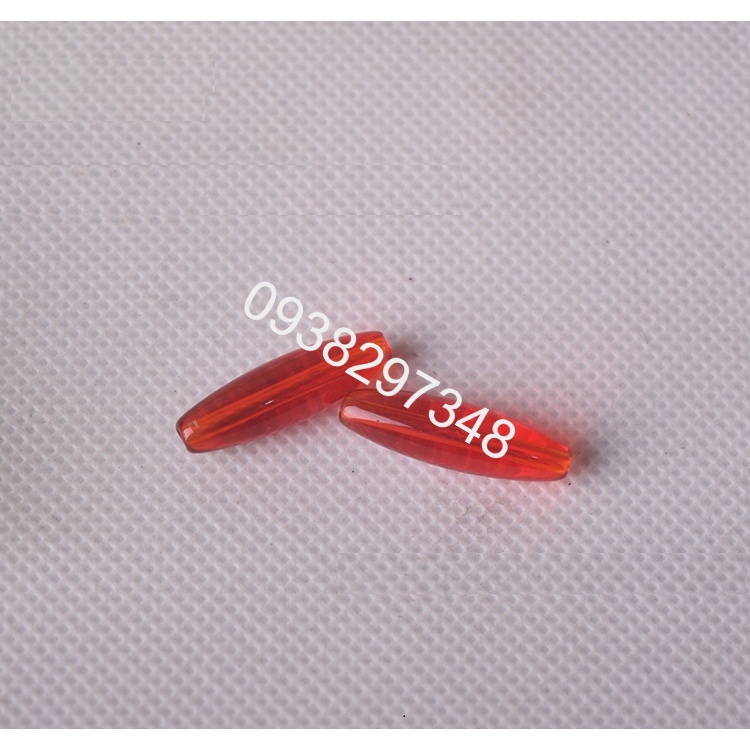 15gam (10 hạt) đá thủy tinh nhân tạo lu thống 6x22mm (có 9 màu) có lỗ xỏ làm vòng