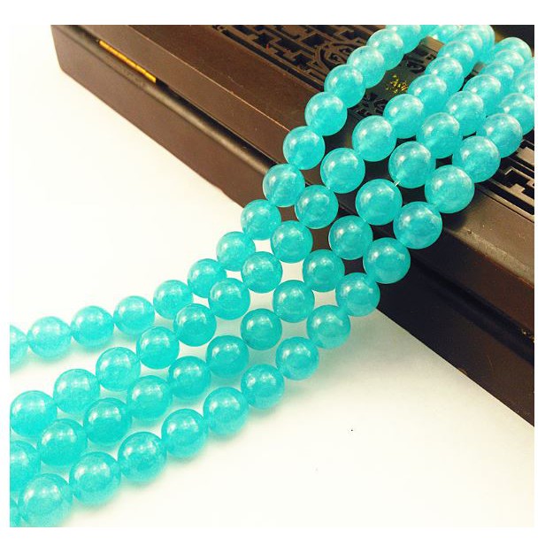 95 viên đá chalcedony TN màu Aqua size 4mm/ có thêm size 6/8/10/12mm