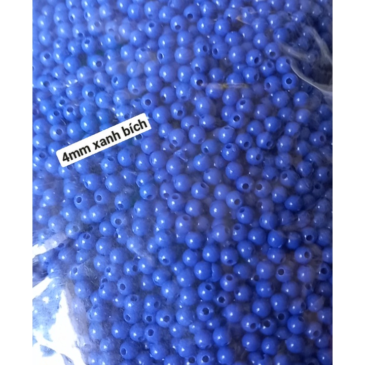 25gam hạt nhựa tròn bóng nhiều màu size 4mm
