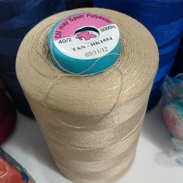 Cuộn chỉ cotton HK- 5000met, chỉ may, chỉ làm tua rua