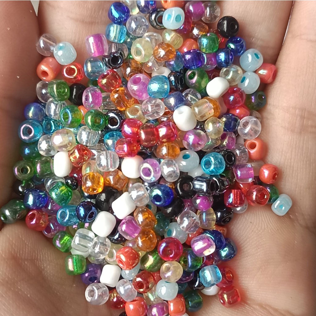 10gam Hạt cườm size ĐẠI 3.6mm đủ màu để chọ dùng trang trí trang sức, quần áo, túi xách, dây đeo khẩu trang