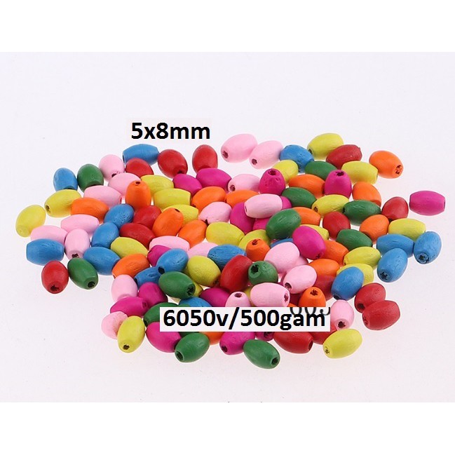 gói 5gam hạt gỗ lu thống, hình ống nhiều màu nhiều size