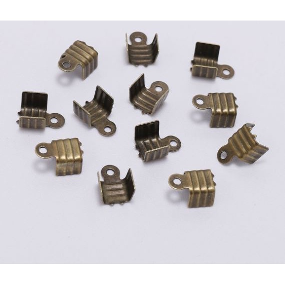100 cái kẹp 2 lá nối đầu khoá, kẹp đầu dây làm vòng tay , vòng cổ dùng cho dây size 1.5-2-3mm