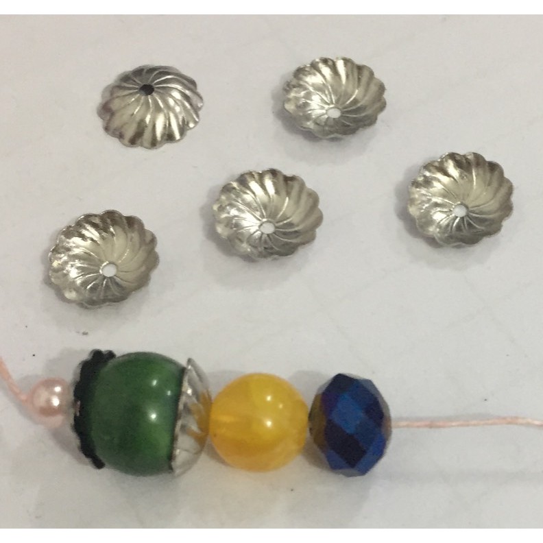 10 mũ hoa ốp hạt inox không rỉ 10mm làm vòng