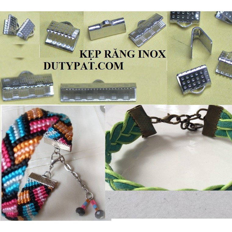 10 kẹp đầu dây răng cưa inox không rỉ (bảng có vân)- size 8-10-13-15-20mm