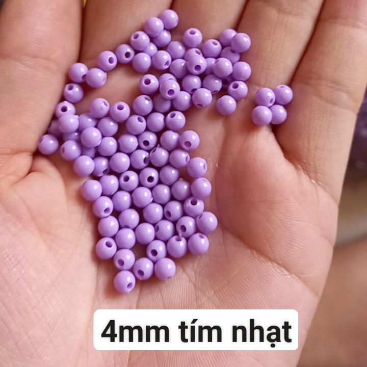 25gam hạt nhựa tròn bóng nhiều màu size 4mm