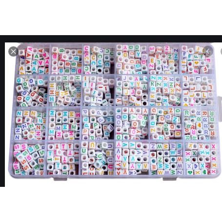 (loại chọn chữ theo yêu cầu) 20 hạt chữ cái vuông 7mm từ A-Z