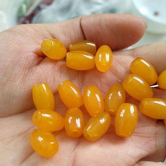 2viên lu thống đá thiên nhiên 8x12mm dùng mix vòng hạt, làm trang sức.