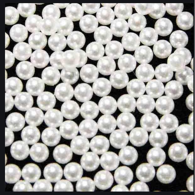 25gam Hạt Bẹt, Hạt Ngọc Trai Nhựa Không Lỗ 4mm, 5mm, 6mm, 8mm, 10mm