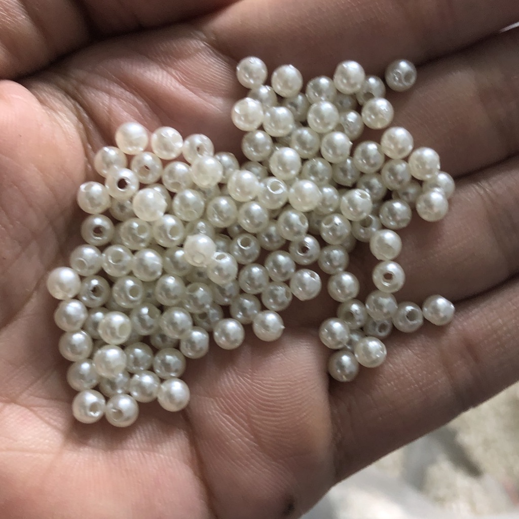 10-50 gam hạt châu 4mm, hạt cườm,hạt bẹt nhựa nhiều màu có lỗ