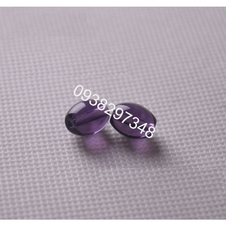 10 viên lu thống  đá thủy tinh nhân tạo 8x11mm (có 8 màu) có lỗ xỏ làm vòng
