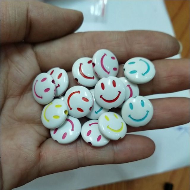 10 viên mặt cười tròn 14mm