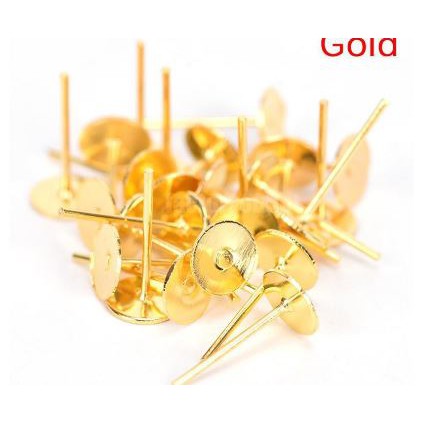 50 cái ghim đầu bằng làm hoa tai , trang sức 3-4-5-6-8-10mm