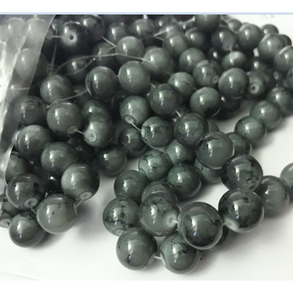 100gam size 8-10-12mm hạt đá nhân tạo làm vòng tay, vòng cổ