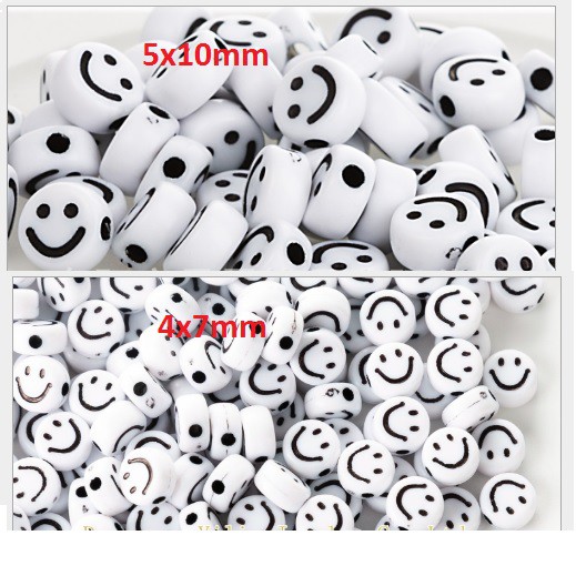 25 gam hạt mặt cười 7MM / 10mm làm vòng nhiều màu