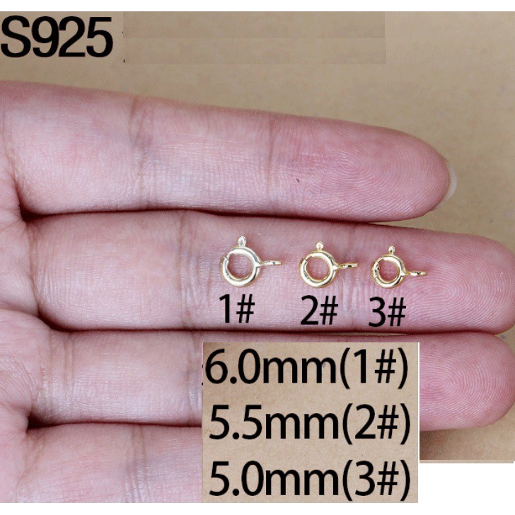 móc khóa cua tròn bạc 925- size5-5.5-6mm