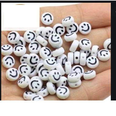 25 gam hạt mặt cười 7MM / 10mm làm vòng nhiều màu