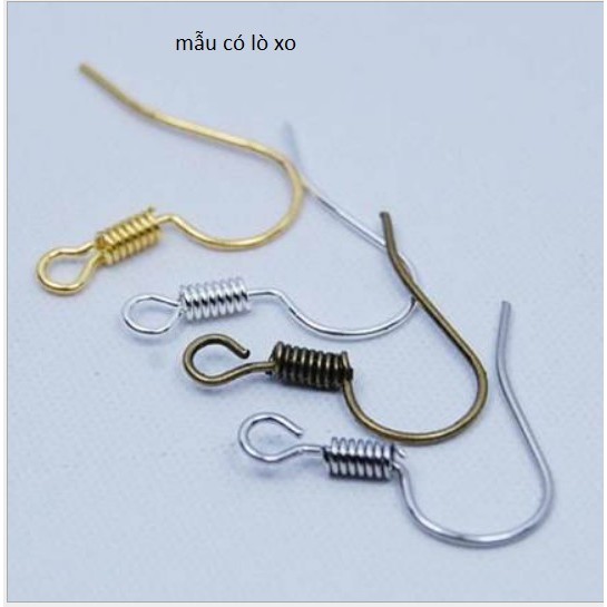 200 Móc Bông tai, khuyên tai lò xo ,trái châu (100 đôi)