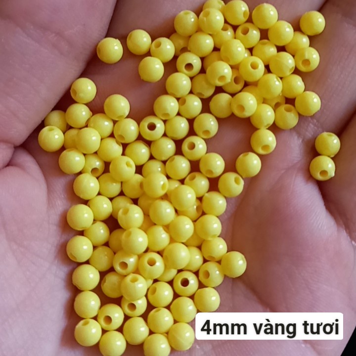 25gam hạt nhựa tròn bóng nhiều màu size 4mm
