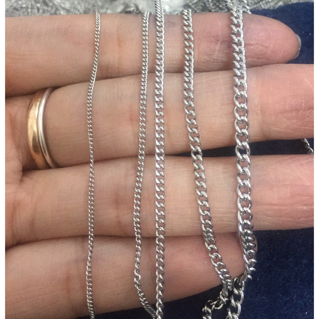 xích inox không rỉ nhuyễn size 0.3-0.4-0.5-0.6-0.8mm- gói 2met