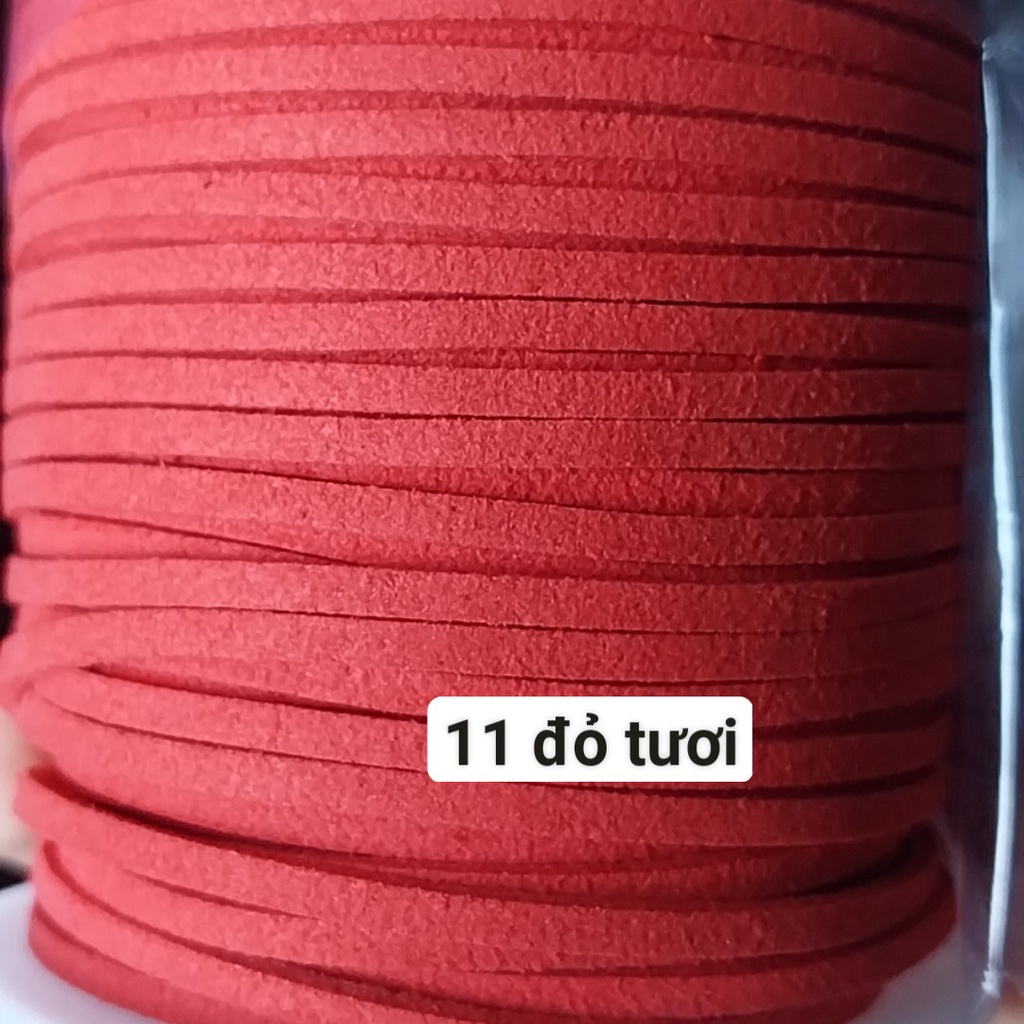 1 cuộn dây da lộn 2mm , dây da nhung, dây nhung làm vòng, dây đan vòng tay, vòng cổ