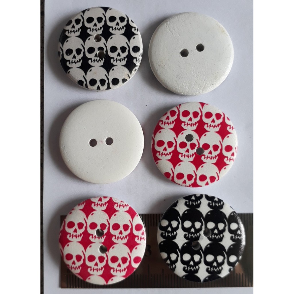 5 Hạt nút gỗ, cúc gỗ nhiều mẫu (#P124-94-T04)