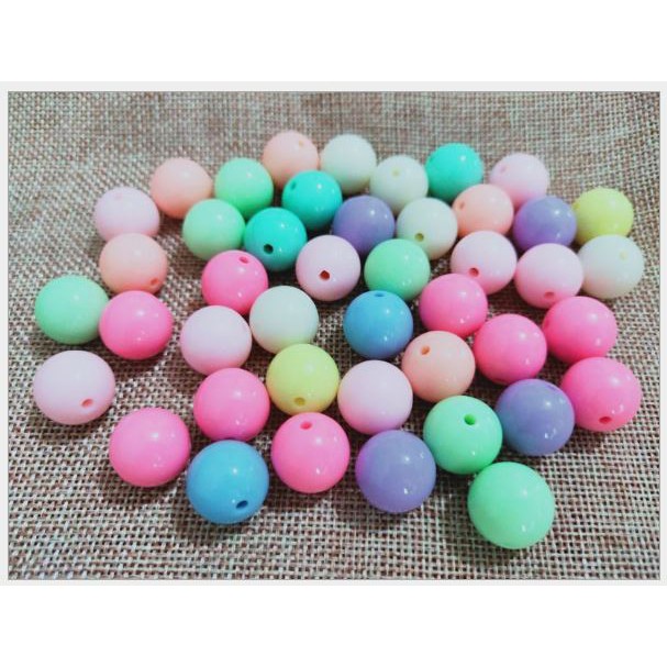 10gam hạt nhựa tròn nhiều màu pastel 6mm-8mm-10mm-12mm-14mm-16mm-18mm-20mm