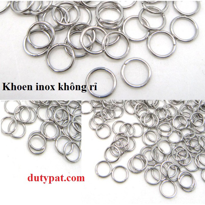 gói 100 khoen inox nối vòng size 5-6-8mm