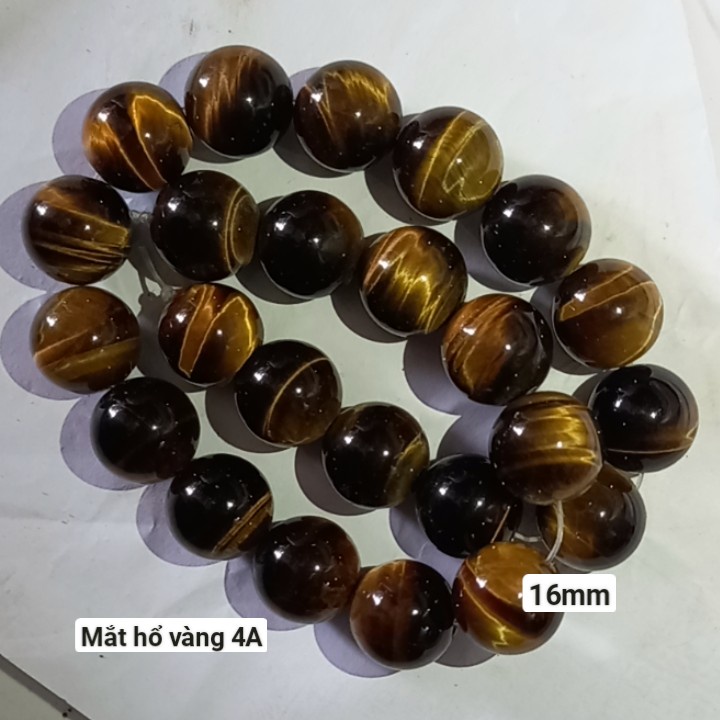 Một hạt đá mắt hổ 8-10-12-14-16-18-20mm vàng nâu 4A