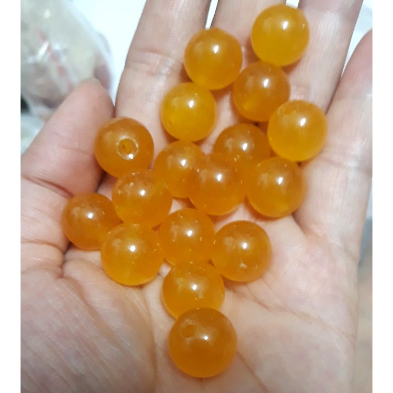 5 hạt đá thiên nhiên 12mm vàng đậm