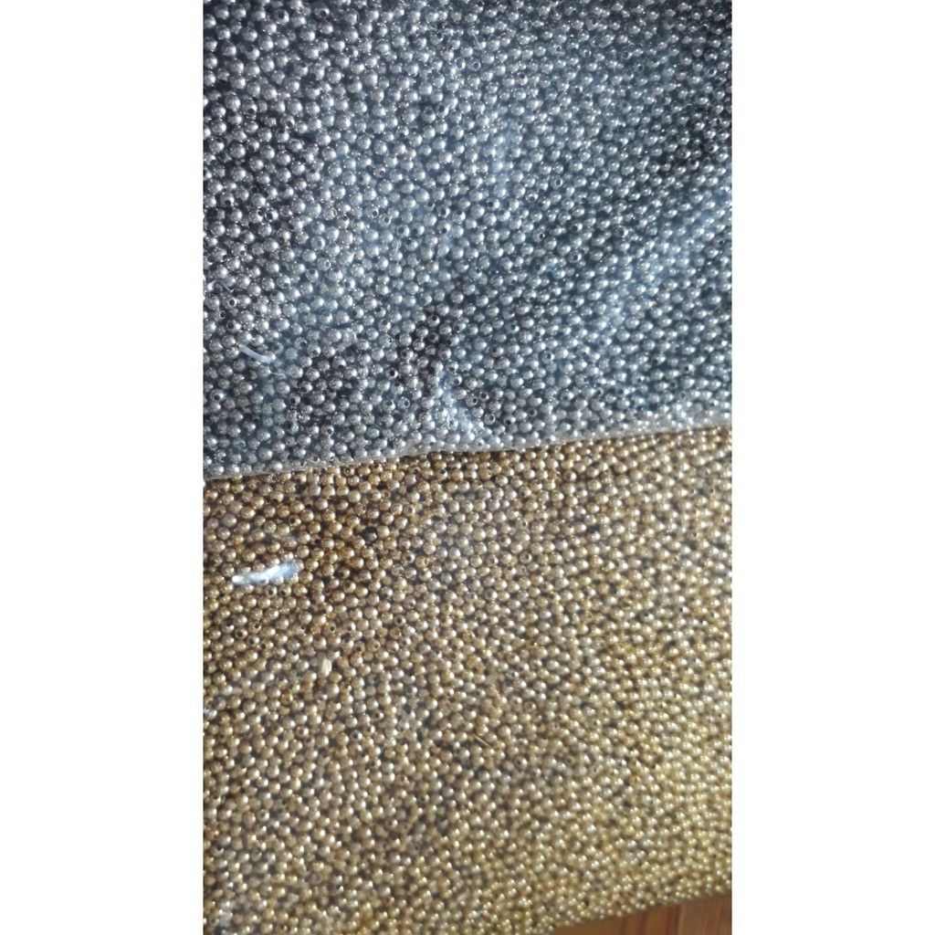 50gam hạt bẹt màu vàng bạc size 4-6-8-10mm